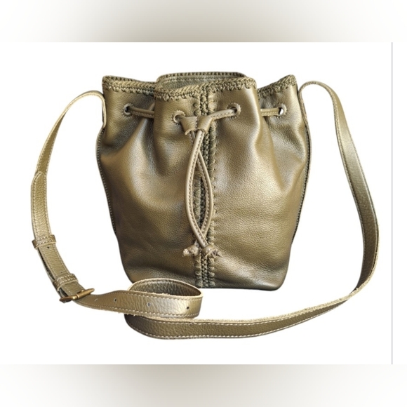 NWOT the sak Ivy Drawstring Bucket olive green crossbody - Picture 1 of 12
